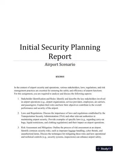 Initial Security Planning Report - Page 1 preview image