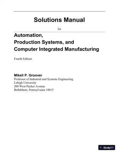Solution Manual for Automation, Production Systems, and Computer-Integrated Manufacturing, 4th Edition - Page 1 preview image