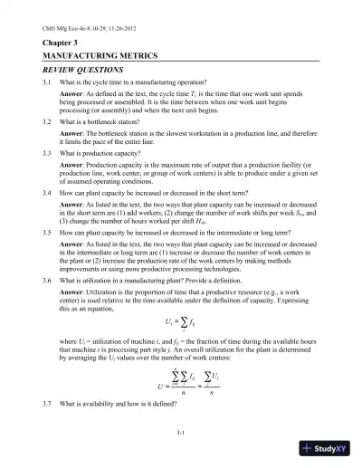 Solution Manual for Automation, Production Systems, and Computer-Integrated Manufacturing, 4th Edition - Page 11 preview image