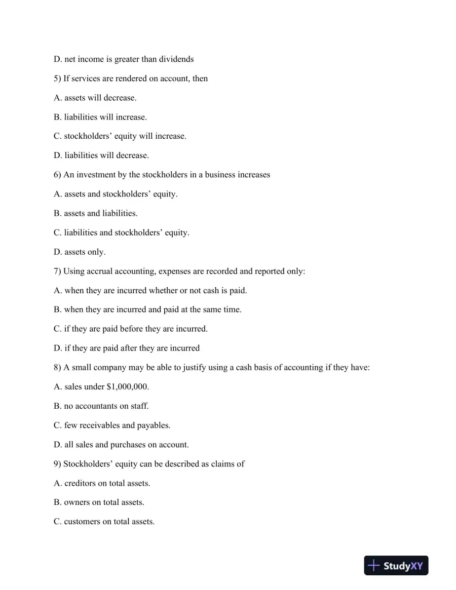 ACC 300 Week 5 Final Exam Study Guide: Key Accounting Concepts and Principles, page 3