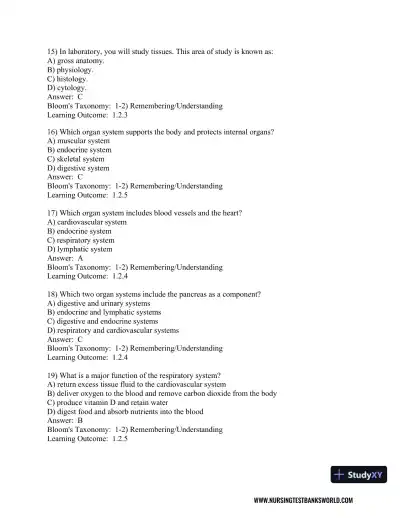 Test Bank For Human Anatomy and Physiology, 2nd Edition - Page 5 preview image