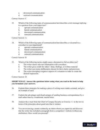 Test Bank for Workplace Communications: The Basics, 8th Edition - Page 10 preview image