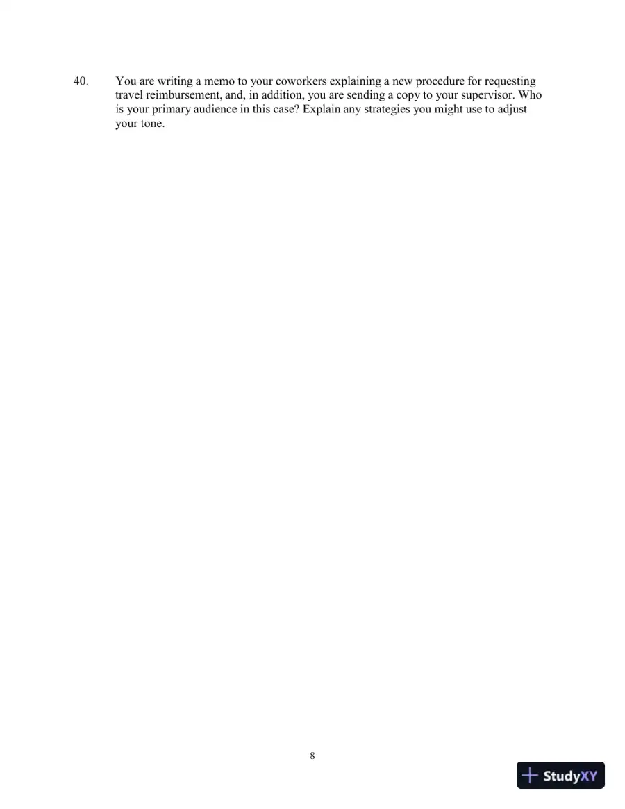 Test Bank for Workplace Communications: The Basics, 8th Edition, page 11