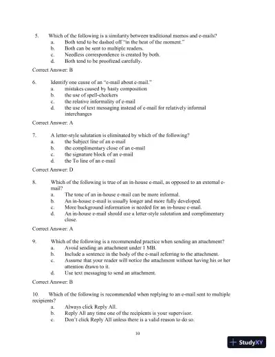 Test Bank for Workplace Communications: The Basics, 8th Edition - Page 13 preview image