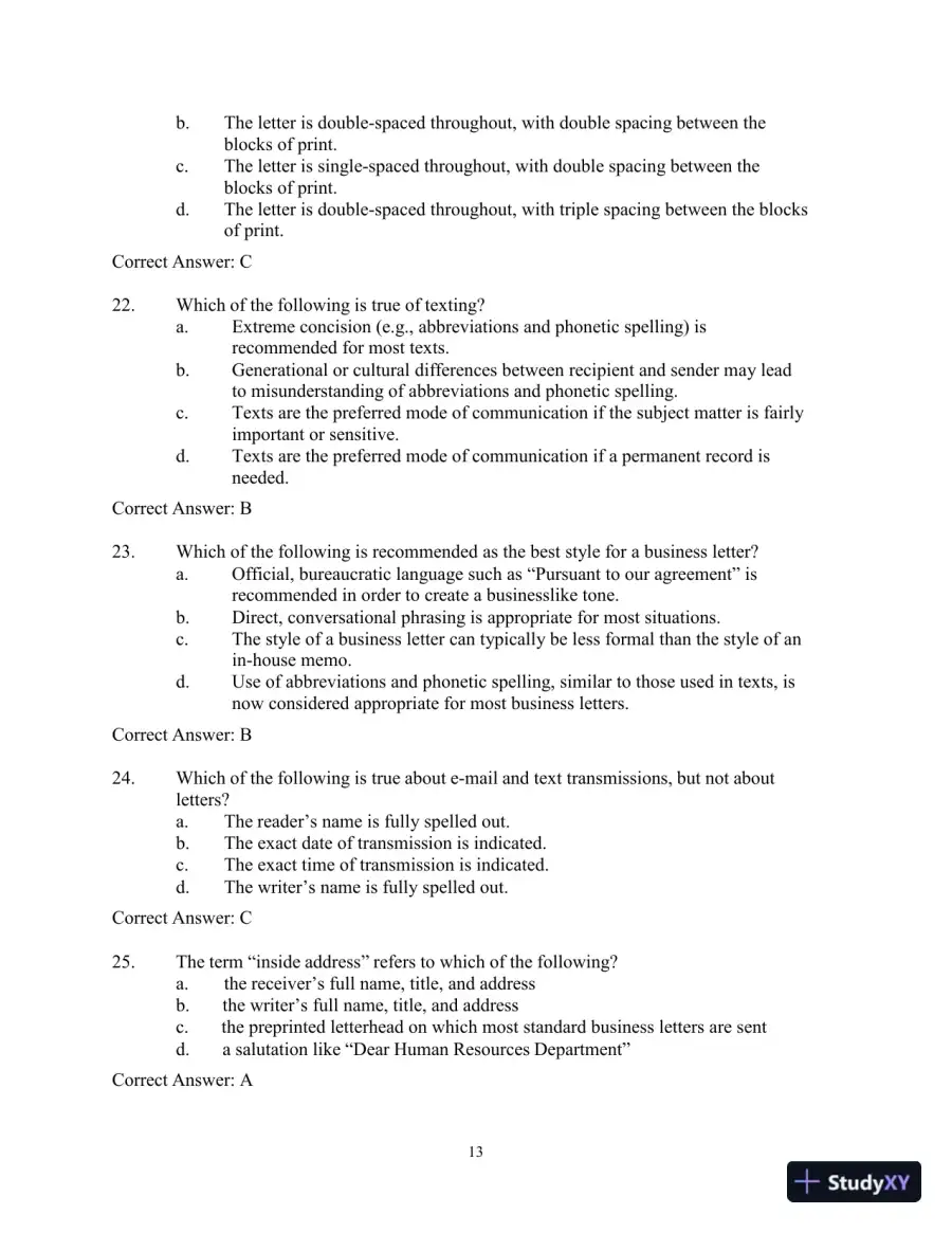 Test Bank for Workplace Communications: The Basics, 8th Edition, page 16