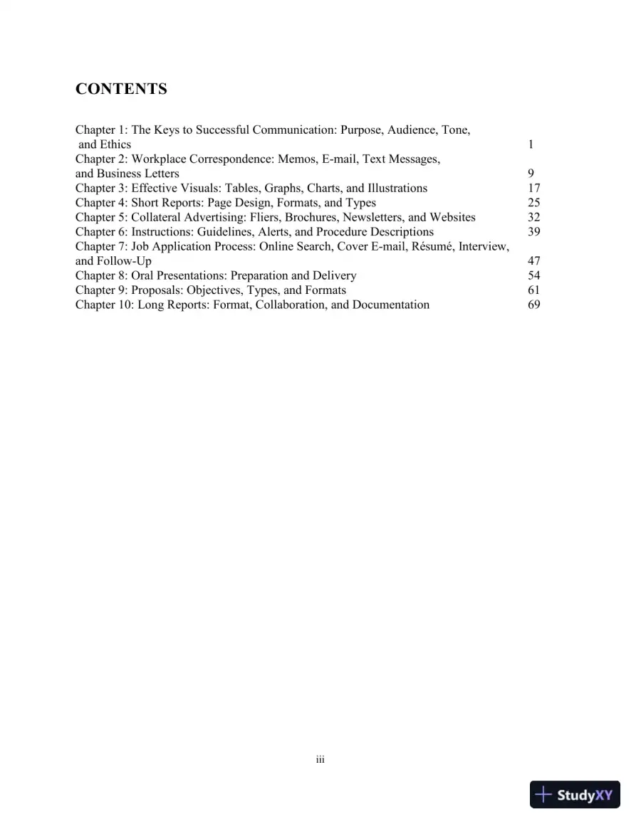 Test Bank for Workplace Communications: The Basics, 8th Edition, page 3