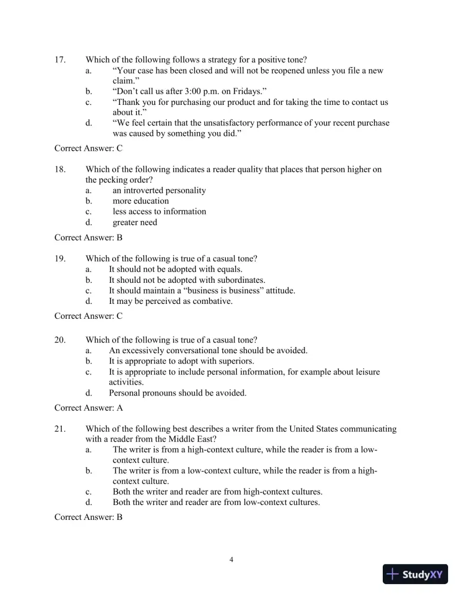Test Bank for Workplace Communications: The Basics, 8th Edition, page 7