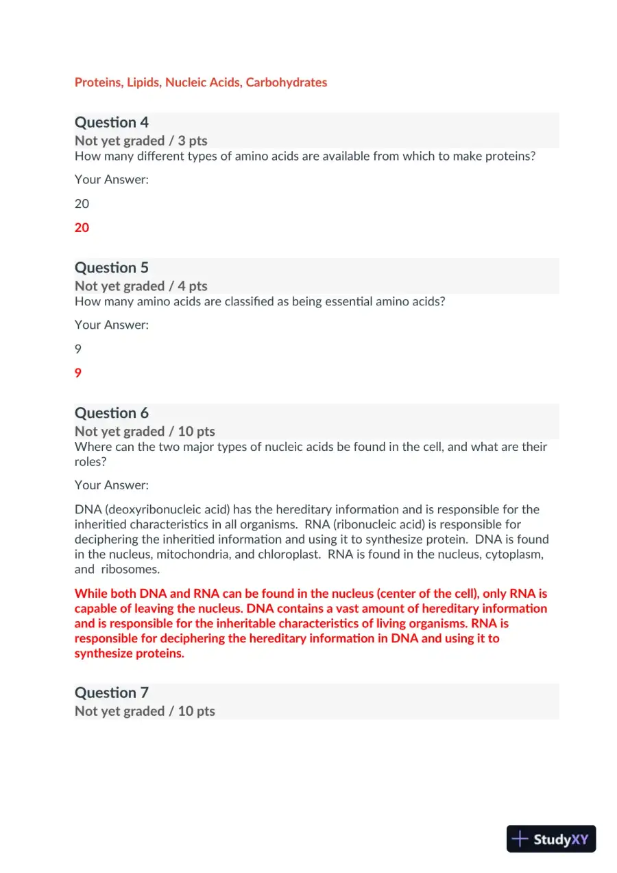 BIOD171 M1: Module 1 Biology Practice Exam with Answers (21 Solved Questions), page 3