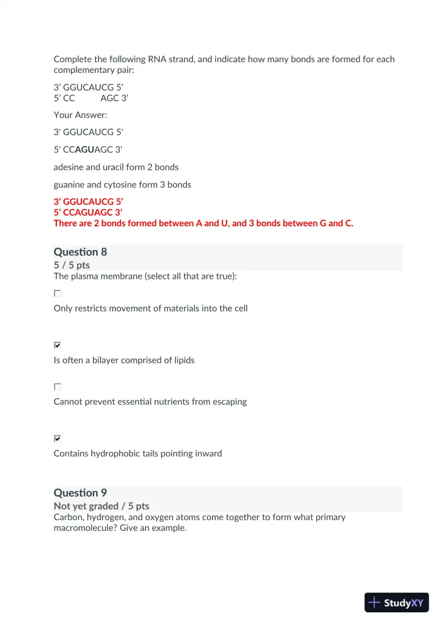 BIOD171 M1: Module 1 Biology Practice Exam with Answers (21 Solved Questions), page 4