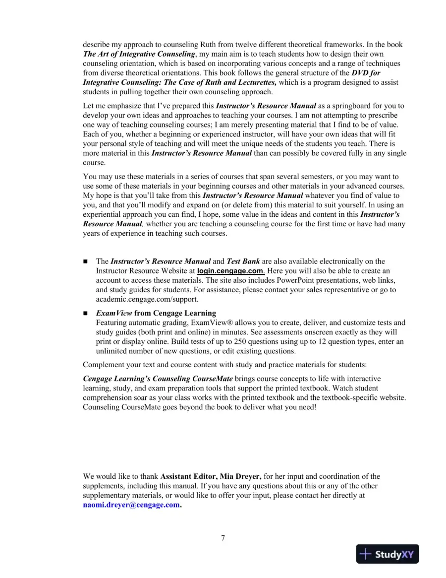 Test Bank For Theory And Practice Of Counseling And Psychotherapy, 9th Edition, page 8