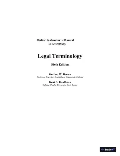Class Notes For Legal Terminology, 6th Edition - Page 1 preview image