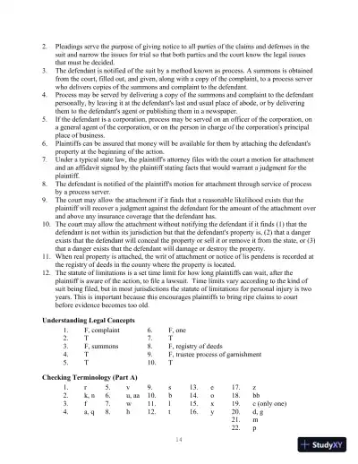 Class Notes For Legal Terminology, 6th Edition - Page 14 preview image