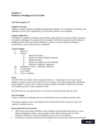 Class Notes For Legal Terminology, 6th Edition - Page 17 preview image