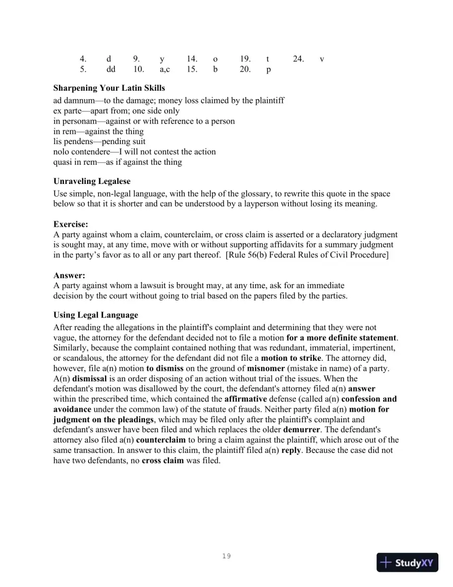 Class Notes For Legal Terminology, 6th Edition, page 19