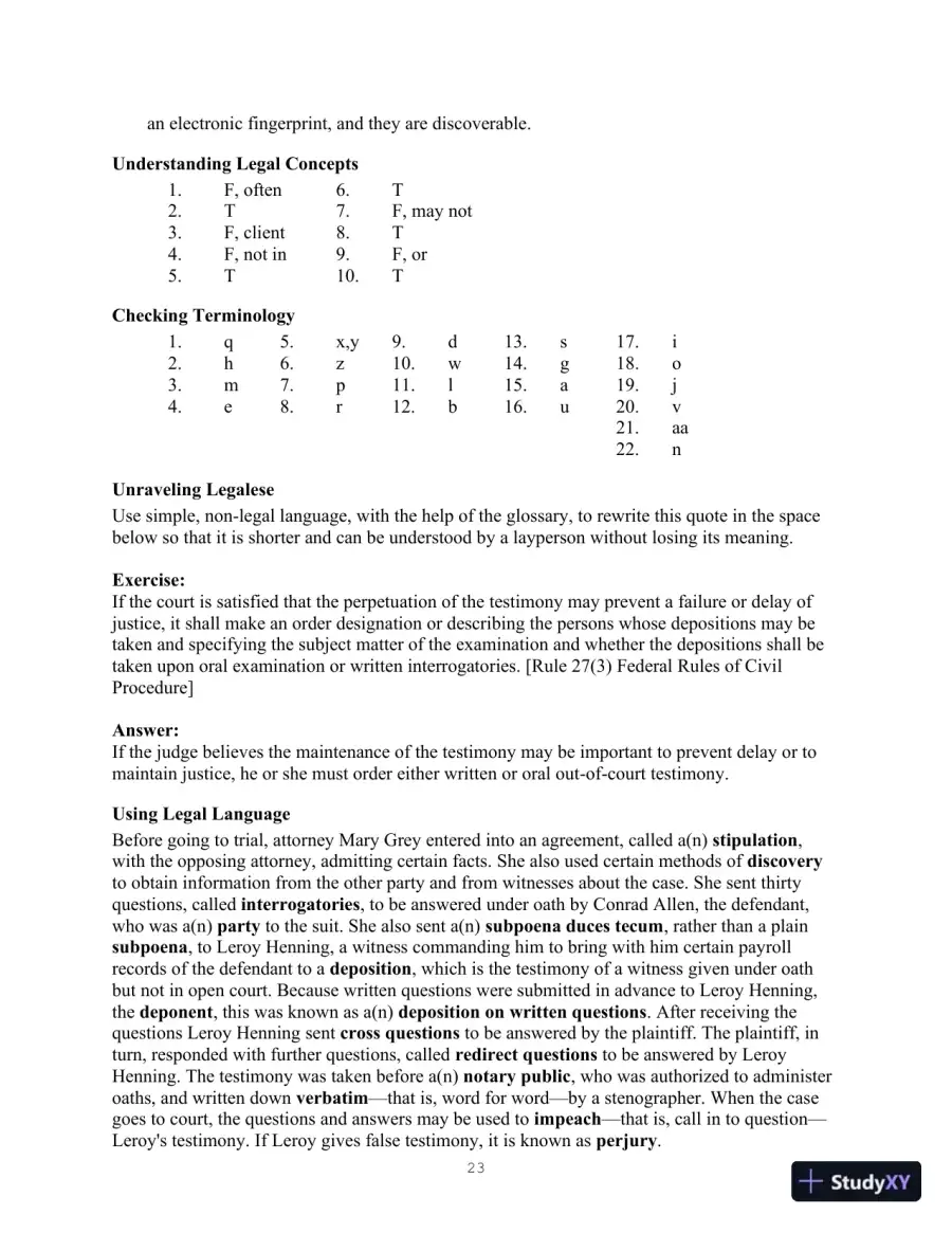 Class Notes For Legal Terminology, 6th Edition, page 23