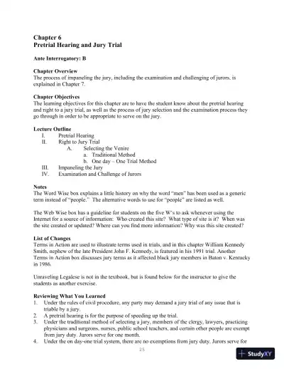 Class Notes For Legal Terminology, 6th Edition - Page 25 preview image