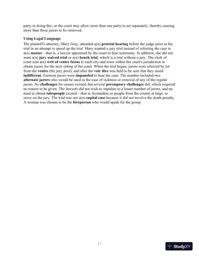 Class Notes For Legal Terminology, 6th Edition - Page 27 preview image