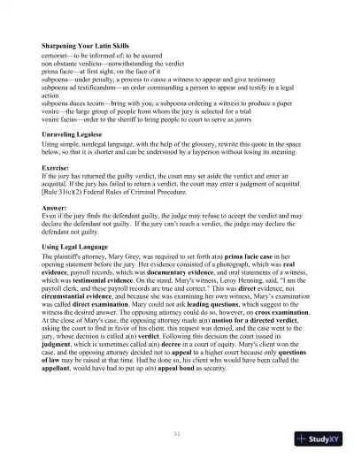 Class Notes For Legal Terminology, 6th Edition - Page 31 preview image