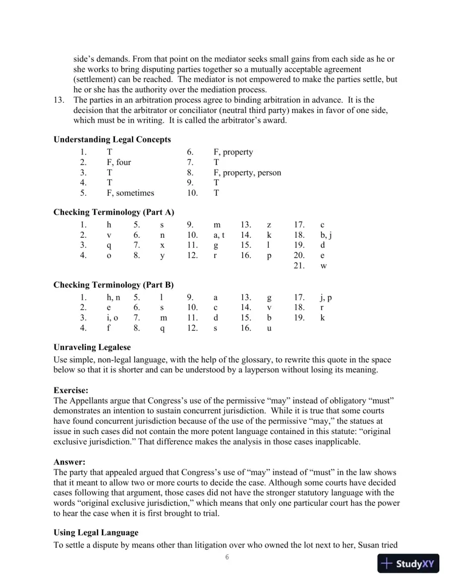 Class Notes For Legal Terminology, 6th Edition, page 6