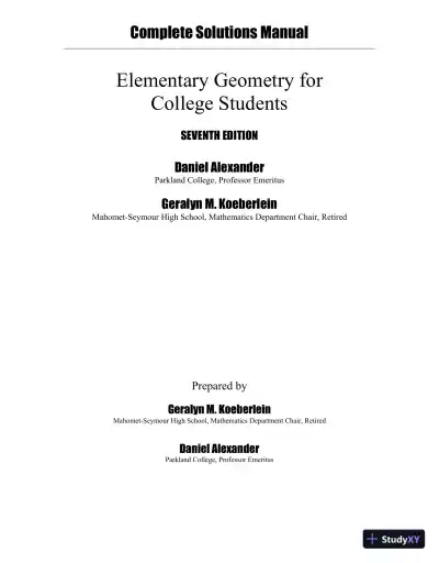 Solution Manual For Elementary Geometry for College Students, 7th Edition - Page 1 preview image