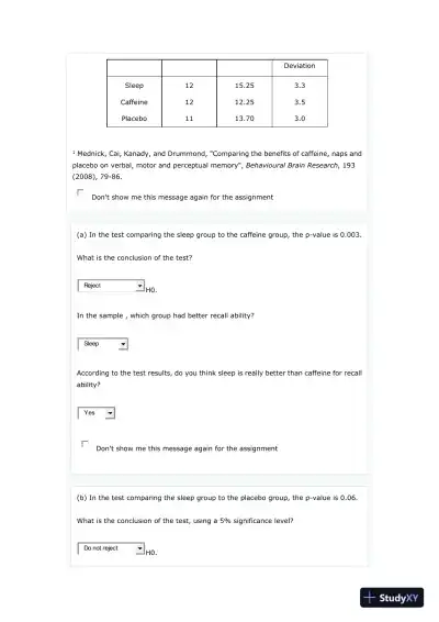 Statistical Analysis of Experimental Results - Page 3 preview image