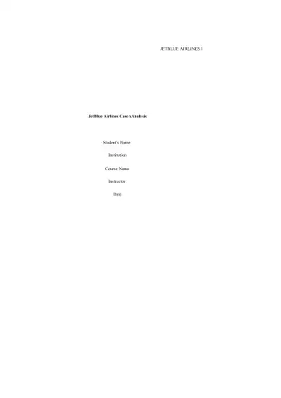 JetBlue Airlines Case Analysis - Page 1 preview image
