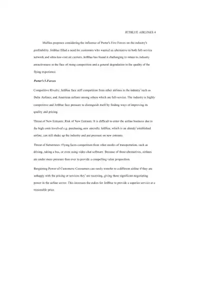 JetBlue Airlines Case Analysis - Page 4 preview image