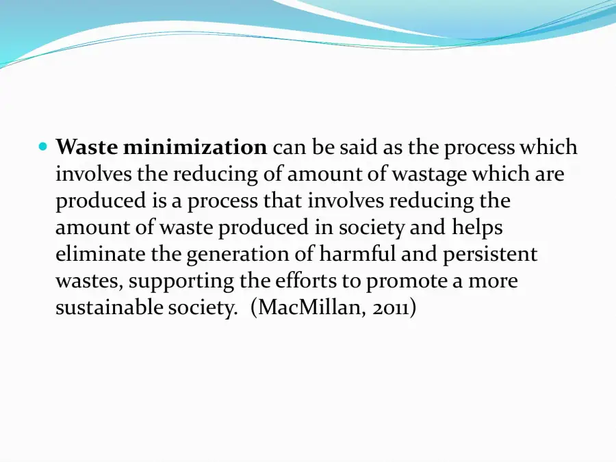 Waste Minimisation, page 2