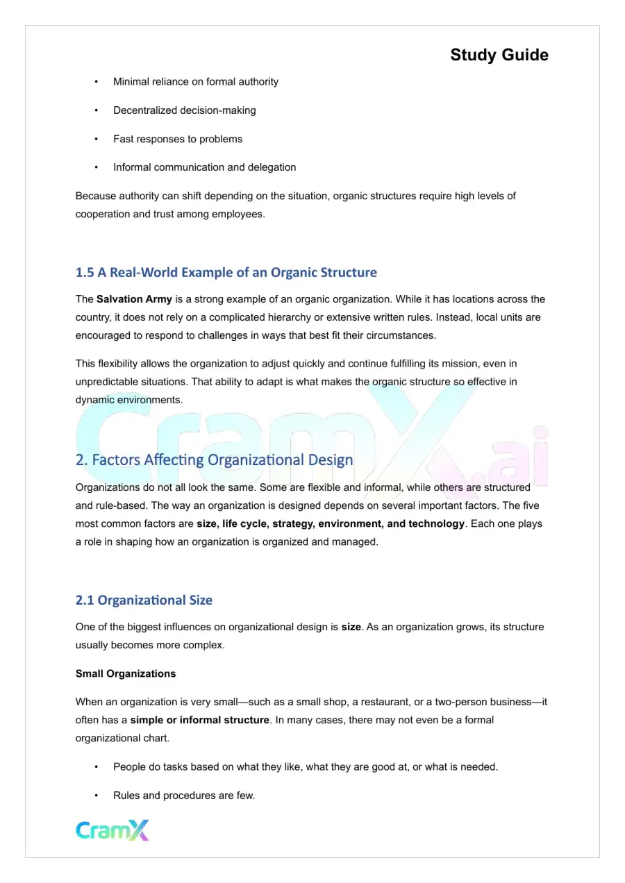 Principles of Management - Organizational Design and Structure, page 3