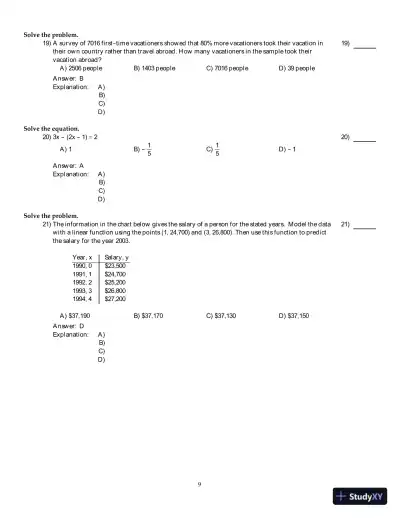 Precalculus: Graphs And Models, A Right Triangle Approach, 6th Edition Test Bank - Page 10 preview image