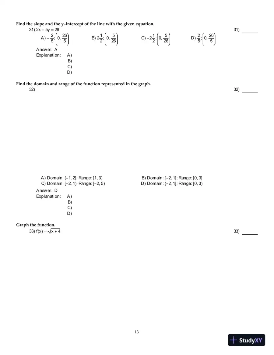 Precalculus: Graphs And Models, A Right Triangle Approach, 6th Edition Test Bank, page 14