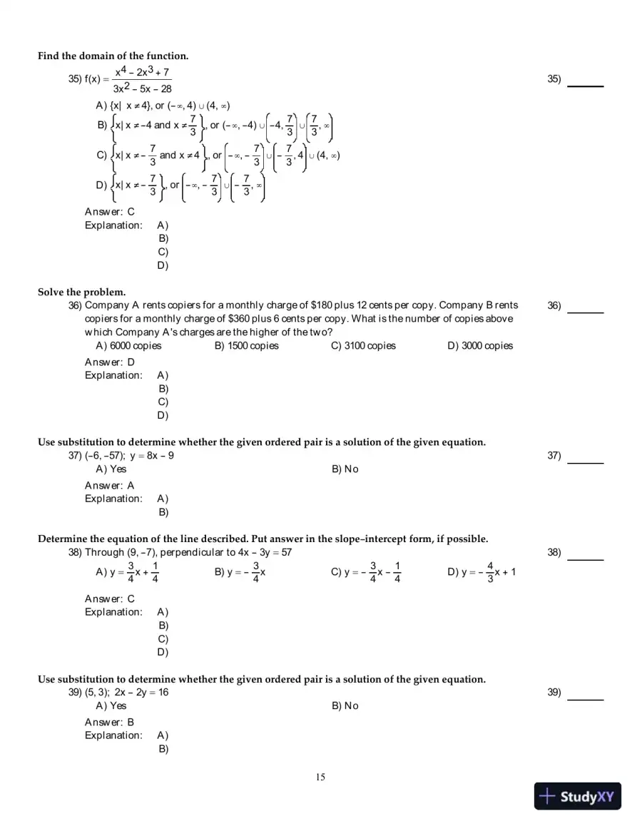 Precalculus: Graphs And Models, A Right Triangle Approach, 6th Edition Test Bank, page 16