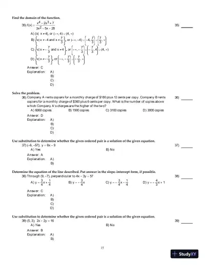 Precalculus: Graphs And Models, A Right Triangle Approach, 6th Edition Test Bank - Page 16 preview image