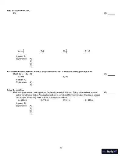 Precalculus: Graphs And Models, A Right Triangle Approach, 6th Edition Test Bank - Page 17 preview image