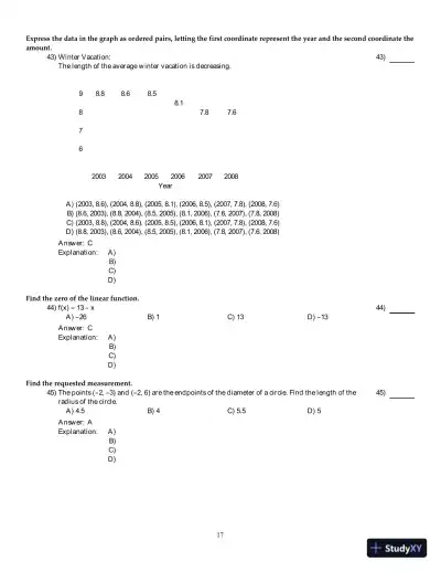 Precalculus: Graphs And Models, A Right Triangle Approach, 6th Edition Test Bank - Page 18 preview image