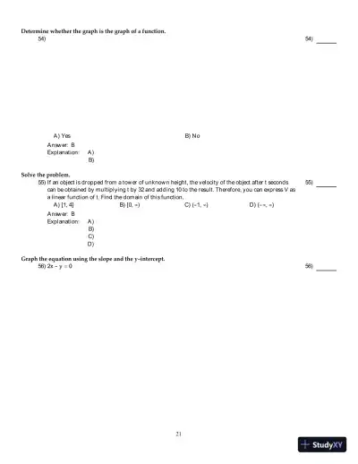 Precalculus: Graphs And Models, A Right Triangle Approach, 6th Edition Test Bank - Page 22 preview image