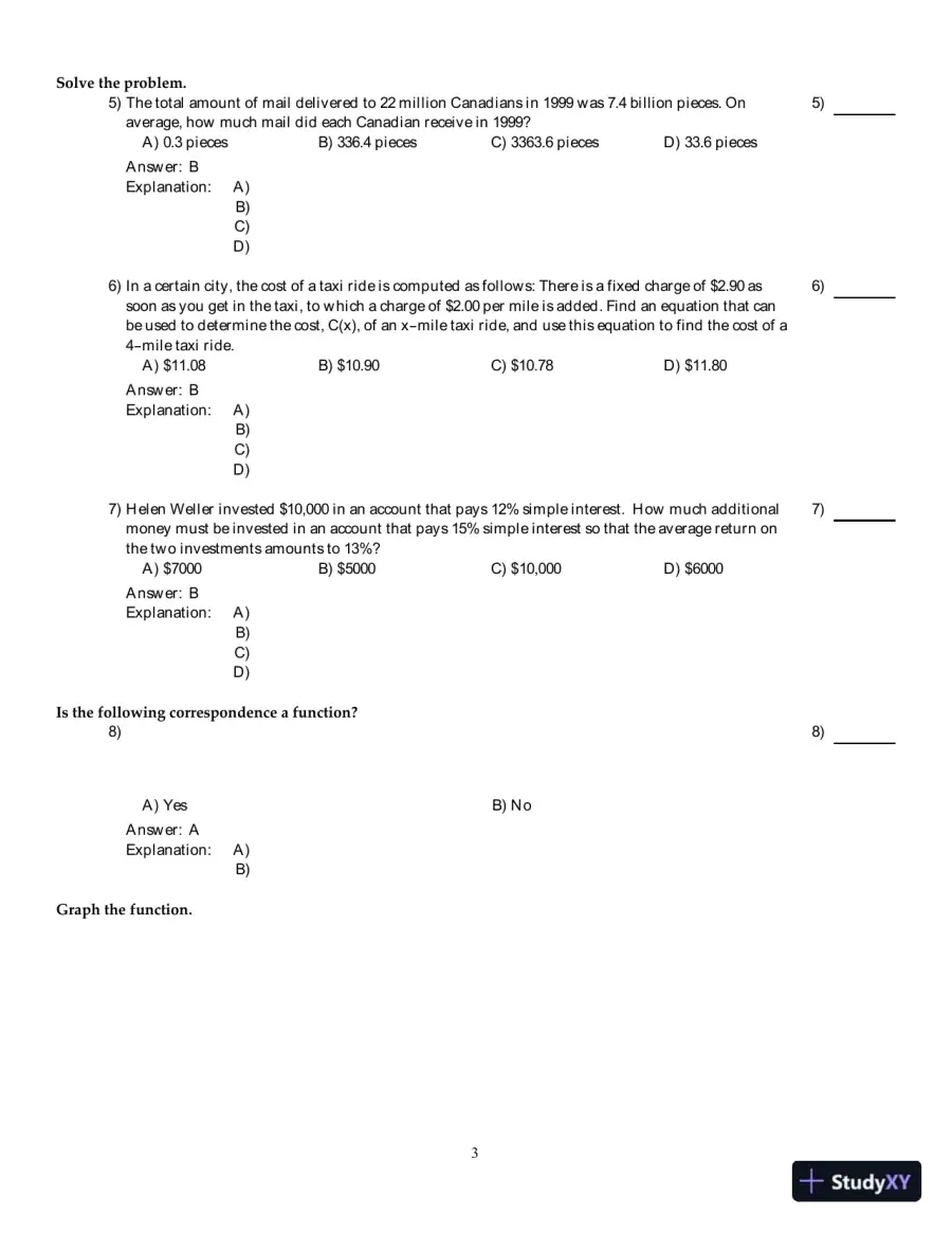 Precalculus: Graphs And Models, A Right Triangle Approach, 6th Edition Test Bank, page 4