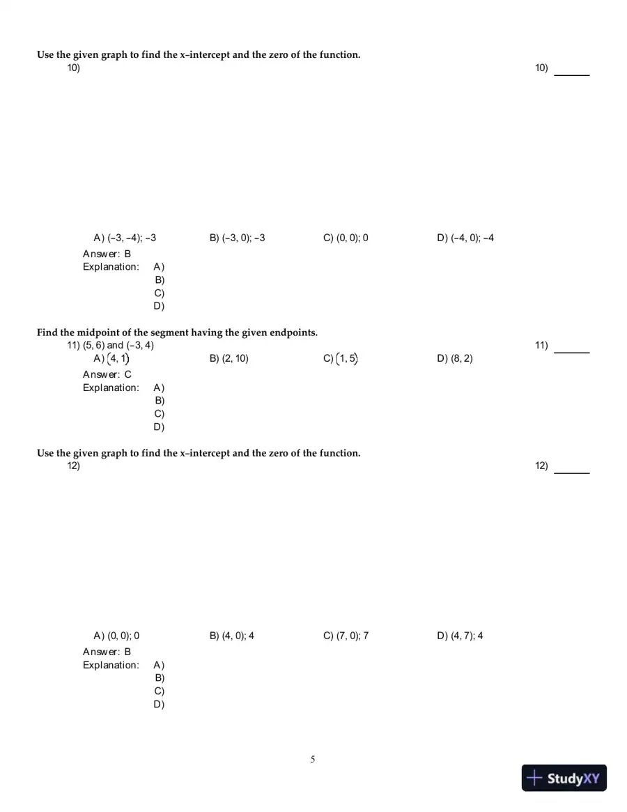 Precalculus: Graphs And Models, A Right Triangle Approach, 6th Edition Test Bank, page 6