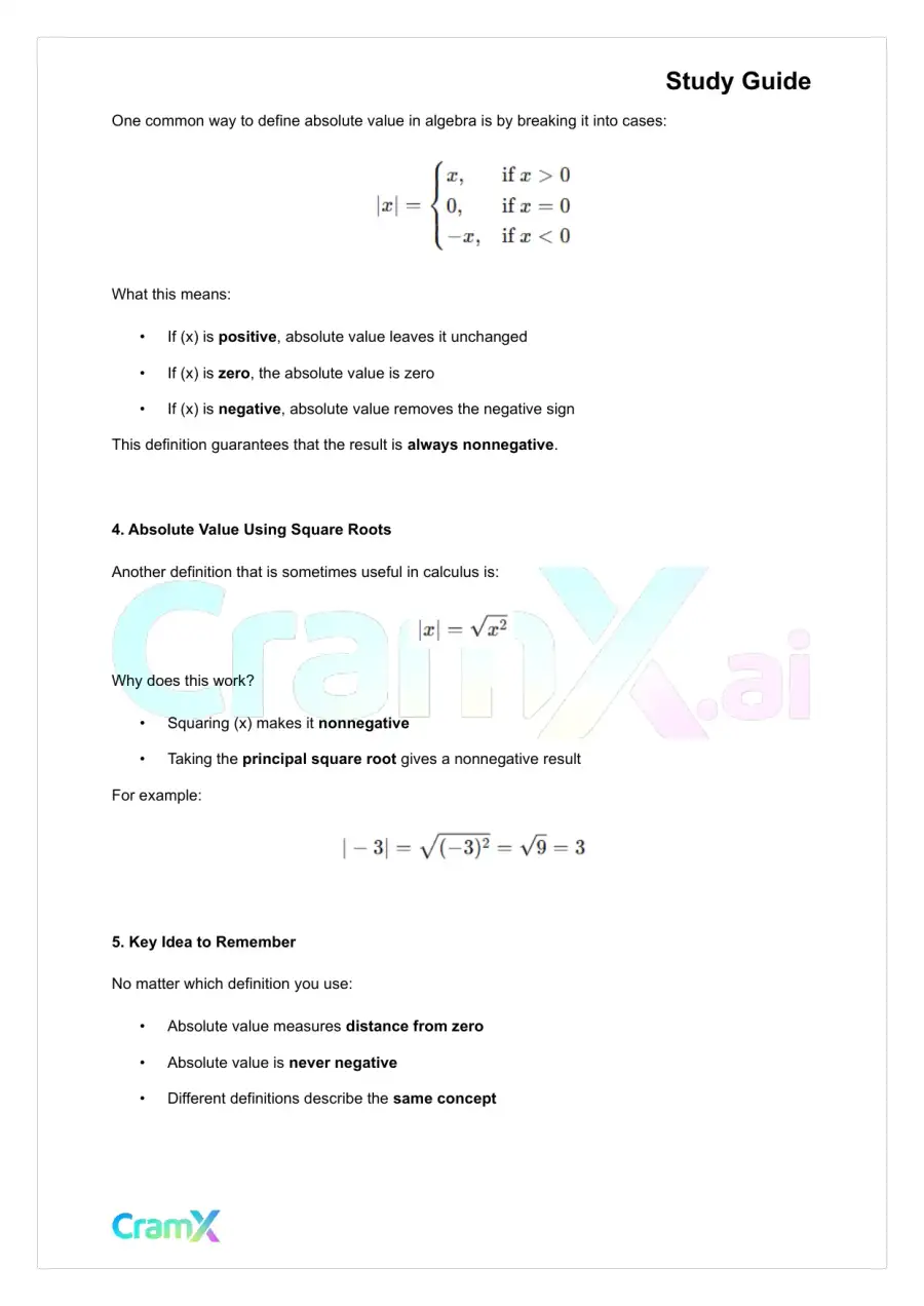 Calculus - Review Topics, page 2