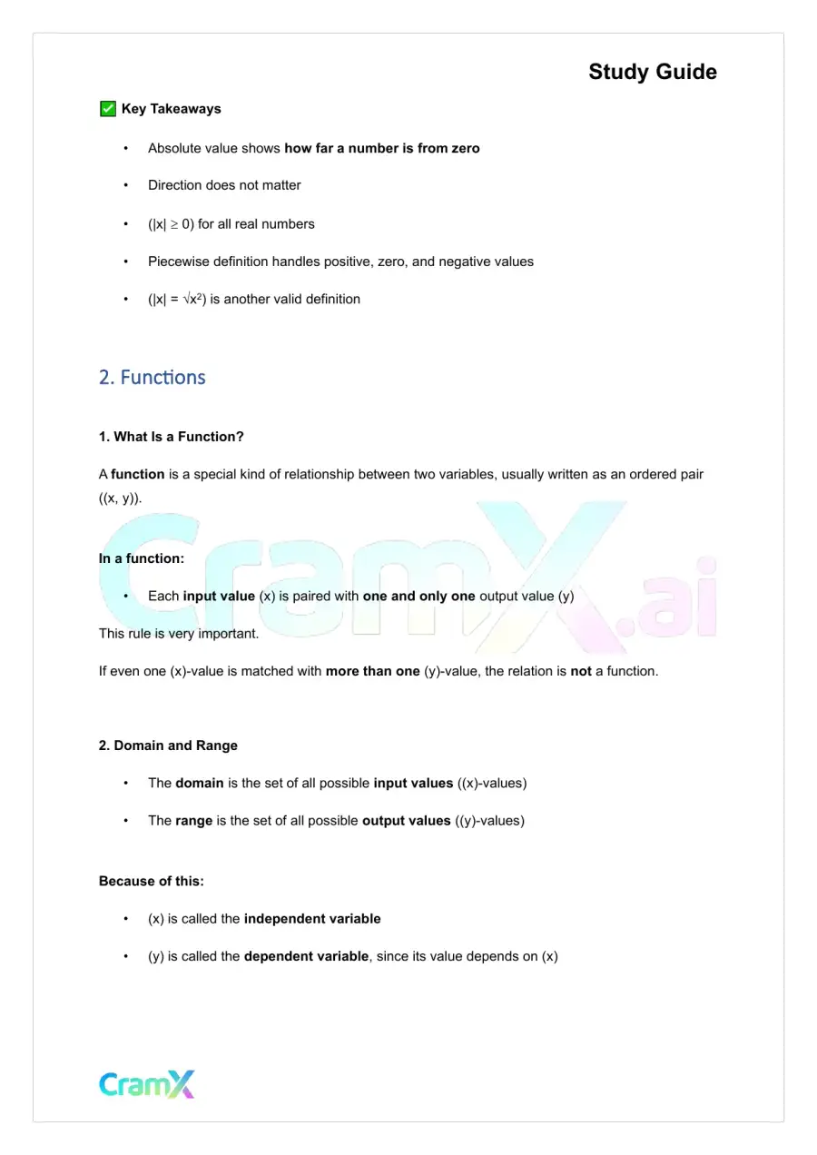 Calculus - Review Topics, page 3