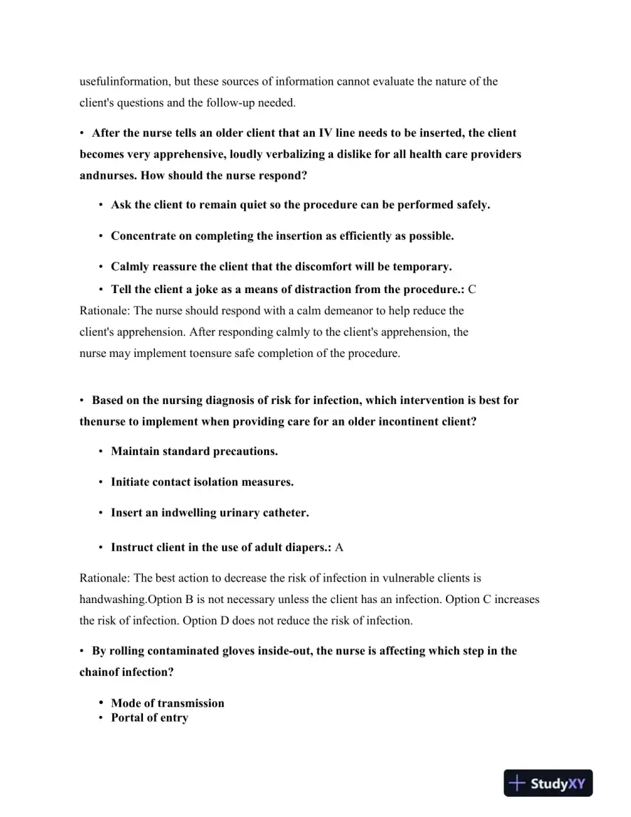2023 HESI RN Fundamentals Practice Exam With Answers (75 Solved Questions), page 4