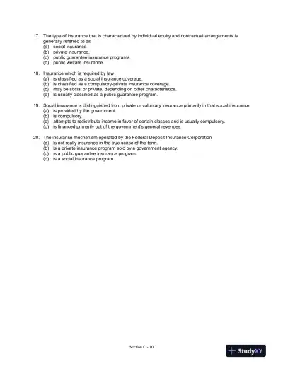 Fundamentals of Risk and Insurance, 11th Edition Test Bank - Page 11 preview image