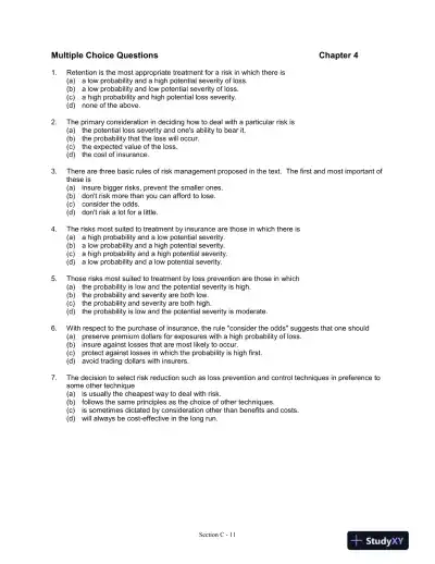 Fundamentals of Risk and Insurance, 11th Edition Test Bank - Page 12 preview image