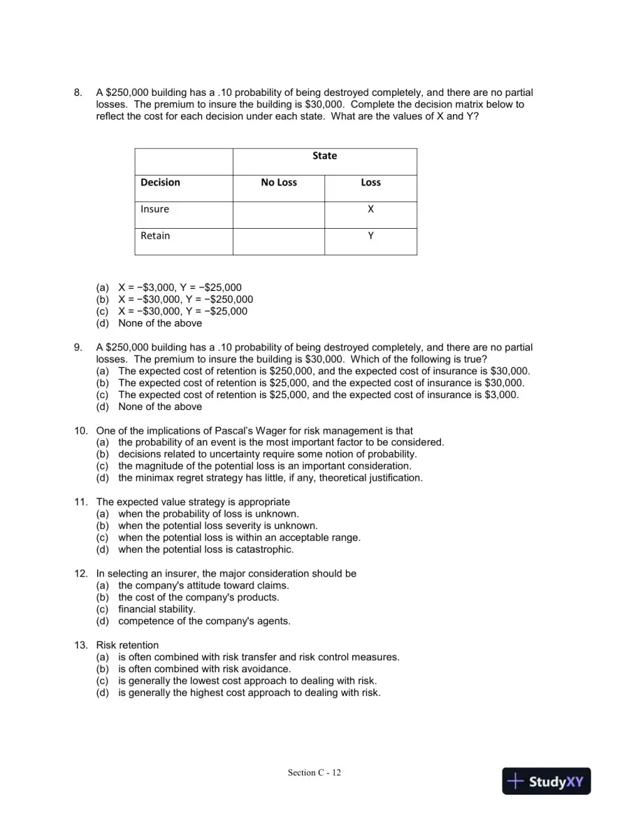 Fundamentals of Risk and Insurance, 11th Edition Test Bank, page 13