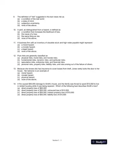 Fundamentals of Risk and Insurance, 11th Edition Test Bank - Page 4 preview image