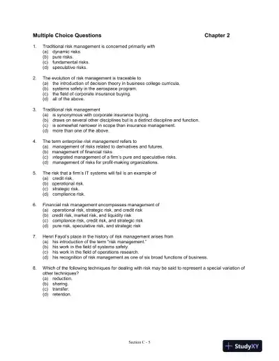 Fundamentals of Risk and Insurance, 11th Edition Test Bank - Page 6 preview image