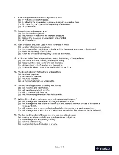 Fundamentals of Risk and Insurance, 11th Edition Test Bank - Page 7 preview image