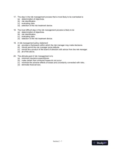 Fundamentals of Risk and Insurance, 11th Edition Test Bank - Page 8 preview image