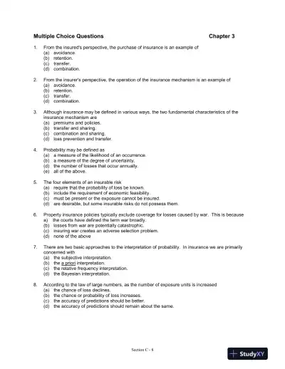 Fundamentals of Risk and Insurance, 11th Edition Test Bank - Page 9 preview image