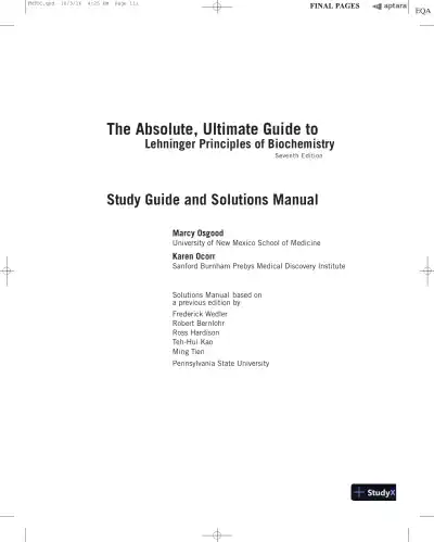 Lehninger Principles of Biochemistry Seventh Edition Solution Manual - Page 1 preview image